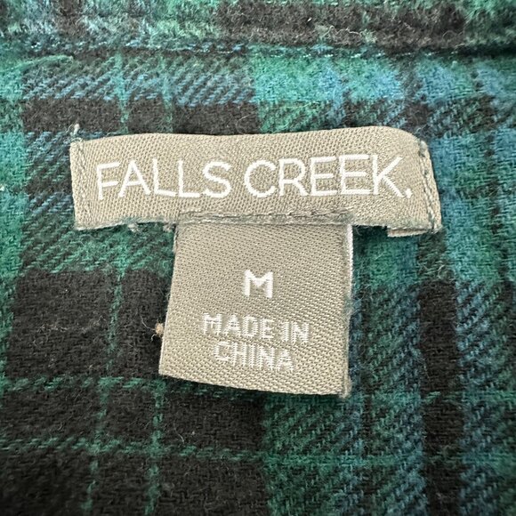 Falls Creek M Plaid Button-Up Shirt Green & Brown - Picture 3 of 5